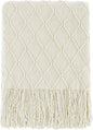 BOURINA Beige Throw Blanket 50x60 Inches Throw Textured Solid Soft Sofa Couch Decorative Knit Blanket