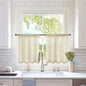MIULEE 2 Panels Kitchen Tiers Half Window Sheer Curtains Rod Pocket Translucent Voile Drapes for Kitchen Bathroom Small Windows 29 by 24 Inch Beige