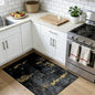Washable Area Rugs 3x4 Non-Slip Modern Abstract Soft for Living Room Entryway Bedroom Nursery, Print Pattern, Dark Black Gold