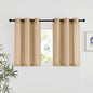 NICETOWN Linen 36 inch Curtains for Kitchen Window, Grommet Thick Flax Linen Burlap Small Window Treatments Privacy Assured with Light Filtering for Cafe/Kids Room, W42 x L36, 2 Panels