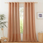 NICETOWN Rustic Linen 144 inch Long Curtains for Living Room, Grommet Privacy Added Thick Linen Weave with Light Filter Window Curtains & Drapes for Bedroom, Burnt Orange, W55 x L144, 2 Panels