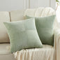 Fancy Homi 2 Packs Sage Green Samll Decorative Throw Pillow Covers 14x14 Inch with for Couch Bed Sofa, Rustic Farmhouse Boho Home Decor, Soft Corss Patchwork Corduroy Square Cushion Case 35x35 cm