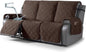TAOCOCO 100% Waterproof Recliner Sofa Cover, Non Slip Split Couch Covers for Reclining Couches with Straps, Washable Reclining Sofa Cover Furniture Protector for Kids Pets(3 Seater, Dark Brown)