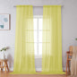 Simplebrand Lemon Sheer Curtains 96 Inches Long, Light Filtering Rod Pocket Solid Color Window Sheer Curtain Panels, Elegant Curtains & Drapes for Living Room, Bedroom 2 Panels (Lemon, 42" W x 96" L)