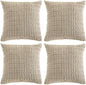 Fancy Homi 4 Packs Taupe Decorative Throw Pillow Covers 22x22 Inch for Living Room Couch Bed, Rustic Modern Farmhouse Boho Home Decor, Soft Plush Corduroy Cute Square Accent Cushion Case 55x55 cm