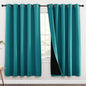 NICETOWN 100% Blackout Window Curtain Panels, Full Light Blocking Drapes with Black Liner for Nursery, 72-inch Drop Thermal Insulated Draperies (Peacock Teal, 2 Pieces, 70-inch Wide Per Panel)