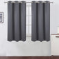 LEMOMO Grey Blackout Curtains for Bedroom Room Darkening Curtains/38 x 54 Inch Long Set of 2 Panels Draperies Thermal Insulated Living Room Curtains