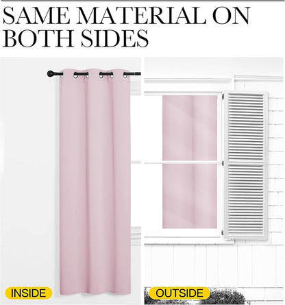 NICETOWN Blackout Draperies Curtains for Girls Room, Nursery Essential Thermal Insulated Grommet Blackout Panels (Lavender Pink, 1 Pair, 34" x 54")