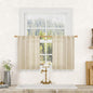 LAMIT Linen Kitchen Curtains 24 Inch Length, Semi Sheer Light Filtering Window Panels Back Tab and Rod Pocket Drapes for Basement/Small Windows, 25 x 24 Inch, 2 Panels