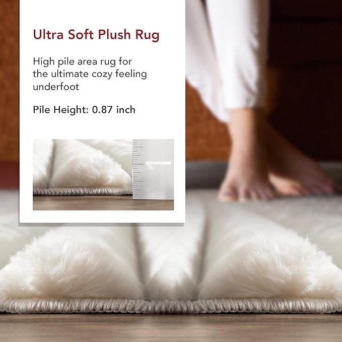 Nuloom SuperiorWash Collection Kai Off-White, 2'6" x 6', Fluffy and Cozy, High Traffic, Stain Resistant, Easy Clean, Durable Washable Runner for Bedroom, Living Room, Dining, Den, Foyer, Entryway