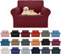 Cupuamon 2026 New Stretch Chair Sofa Slipcovers Couch Cover for 1 Seater Furniture Protector Sofa Covers with Elastic Bottom Jacquard Fabric Small Checks for Pets, Kids - Dark Red