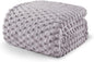 Exclusivo Mezcla Fleece Twin Blanket for Bed, Extra Large Fuzzy Light Grey Bed Blankets, Soft Cozy Plush Sofa Throws for All Seasons, 90x66 Inches