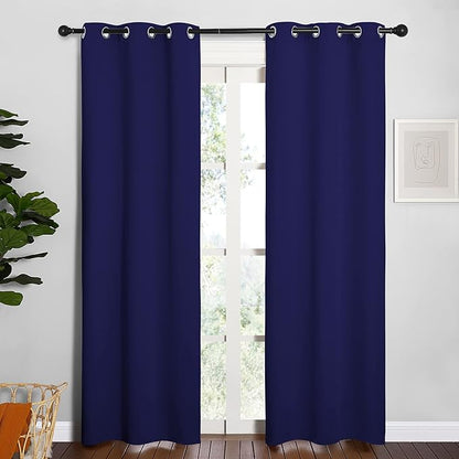NICETOWN Blackout Curtain Panels, Window Treatment Energy Saving Thermal Insulated Solid Grommet Blackout Drapes/Draperies (Royal Blue, 1 Pair, 34 by 84-inch)