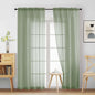 Sage Green Sheer Curtains 84 Inches Long 2 Panels, Elegant Airy Transparent Light Filtering Window Curtains, Window Drapes for Living Room Bedroom, Top Dual Rod Pocket Design, 2x42Wx84L Inches