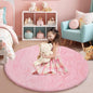 yulidayang Pink Fluffy Round Area Rugs for Bedroom,5'X5'Shag Circle Area Rugs for Girls Room,Non Slip Fuzzy Plush Rug for Kids Room Living Room and Dorm Home Decor Rug