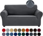 Joccun Stretch Loveseat Couch Cover Slipcover, 1-Piece Sofa Cover for 2 Cushion Couch Spandex Jacquard Washable Furniture Protector Cover for Living Room,Kids,Pets（Loveseat,Gray）