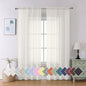 Aiyufeng Modern Sheer Window Curtains, Rod Pocket Long Curtains Translucent Drapes Semitransparent Privacy with Light Through for Bedroom/Living Room, Ivory, W42 x L90, 2 Pieces