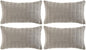 Fancy Homi 4 Packs Grey Decorative Throw Pillow Covers 12x20 Inch for Living Room Couch Bed, Rustic Modern Farmhouse Boho Home Decor, Soft Plush Corduroy Gray Cute Square Accent Cushion Case 30x50 cm
