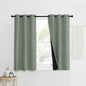 NICETOWN 100% Blackout Window Curtain Panels, Heat and Full Light Blocking Drapes with Black Liner for Nursery, 50" Drop Thermal Insulated Draperies (Greyish Green, 2 Pieces, 37" Wide Each Panel)