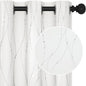 Deconovo White Curtains 95 Inches Long, Room Darkening Curtain, Thermal Insulated Soundproof Drapes, Wave Dots Silver Print, Grommet Top, Window Panels for Living Room Bedroom Sliding Door, Set of 2