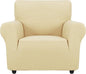 ZNSAYOTX Super Stretch Chair Slipcover Universal Sofa Chair Covers for Living Room Dogs Pet Furniture Protector Spandex Armchair Slipcovers with Anti Slip Foam Sticks (Beige, Chair)