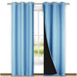 NICETOWN Full Shade Curtain Panels, Blue, 37" Wide x 84" Long, Pair of Thermal Insulated & Energy Efficiency Blackout Curtains for Living Room Windows, Lined Silky Performance Window Dressing