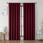 Simplebrand Ava Burgundy Blackout Curtains for Bedroom 84 Inch Length 2 Panels Set, Solid Thermal Insulated Privacy Living Room Window Treatment Curtains Blackout Drapes, W50 x L84 Inch, Burgundy