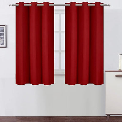 LEMOMO Red Thermal Blackout Curtains/38 x 54 Inch/Set of 2 Panels Room Darkening Curtains for Bedroom