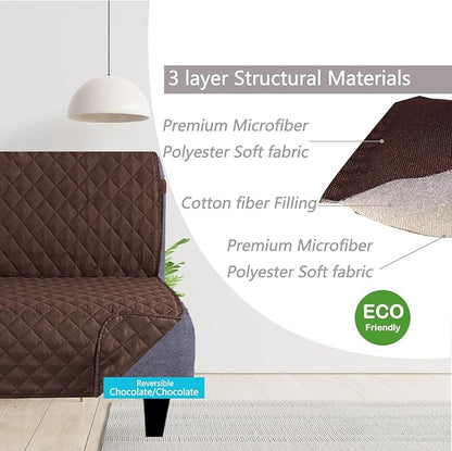 U-NICE HOME Futon Sofa Covers Reversible Sofa Slipcover Armless Cover Furniture Protector Couch Cover Water Resistant (Futon, Chocolate/Chocolate)