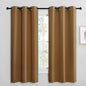 NICETOWN Sleek Blackout Curtains 68 inches Length for Small Windows, Noise Reducing and Block Draft Panels for Door Doorway Laundry Office Luxury Decor Theme (2 Panels, Gold Brown, W42 x L68 -Inch)
