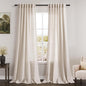 Beige Linen Curtains 84 Inch Length 2 Panels Back Tab Rod Pocket Semi Sheer Bedroom Curtains Light Filtering Country Closet Curtain Drapes Netural Farmhouse Window Panels for Living Dining Room 42x84