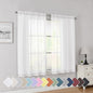 Simplebrand Rod Pocket Top Solid Voile Sheer Curtains for Bedroom, 54 Inch Length Drapes Set of 2, Lightweight and Light Filtering Elegant White Curtains Panels Window Treatment, 42W×54L, White