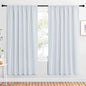NICETOWN Bedroom Window Curtain Panels - Window Treatment Thermal Insulated Rod Pocket Room Darkening Curtains/Drapes for Patio Door (Greyish White, 2 Panels, 62 in x 72 in (W x L))