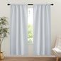 NICETOWN 1 Panel Room Darkening French Door Curtain, Thermal Insulated Front Glass Door Doorway Privacy Sidelight Rod Pocket and Ceiling Track Curtain for Kitchen, 36" x 72", Greyish White
