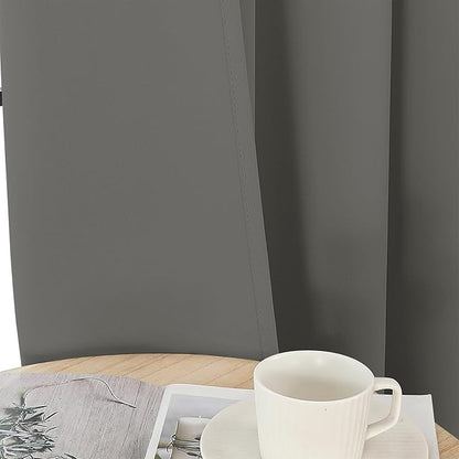 Joydeco Blackout Curtains 90 Inches Long 2 Panels Set, Thermal Insulated Long Curtains& Drapes 2 Burg, Room Darkening Drapes for Bedroom Living Roomw (Light Grey, W37 x L90 Inch)