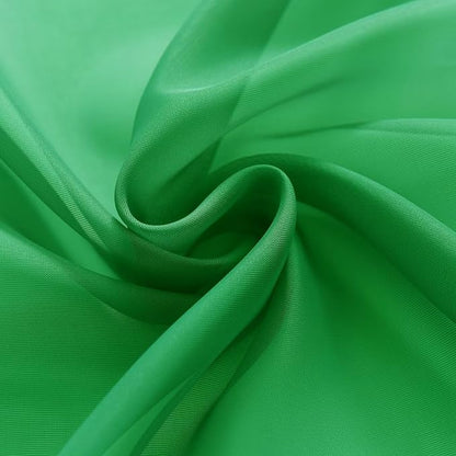 youleyar Solid Sheer Rod Pocket Curtain Voile Draperies 2 Panels White Beige Black Ivory Coffee 26 Inch Width 40 Inch Long 1 Pair for Kitchen Bedroom Children Living Room Yard(Green,26W x 40L)