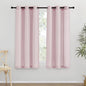 NICETOWN Blush Pink Short Linen Curtains for Kitchen, Thick Flax Small Window Treatments Semi Sheer Privacy Assured with Light Through for Cafe/Bathroom, W42 x L63, 2 Panels