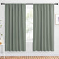 NICETOWN 2 Panels Blackout Curtains, Rod Pocket Window Curtains Room Darkning Drapes for Bedroom/Living Room, Thermal Insulated Solid Draperies for Home Office/Study, 62 by 72-Inch, Greyish Green