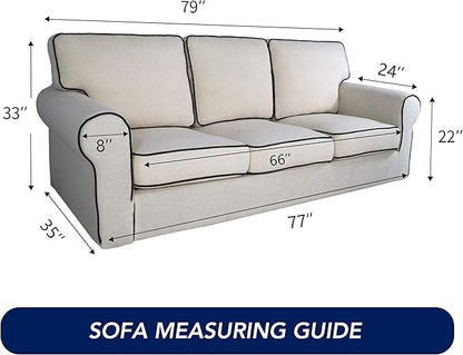 PureFit Super Stretch Sofa Slipcover – Spandex Non Slip Soft Couch Sofa Cover, Washable Furniture Protector with Non Skid Foam and Elastic Bottom for Kids, Pets （Sofa, Tan）