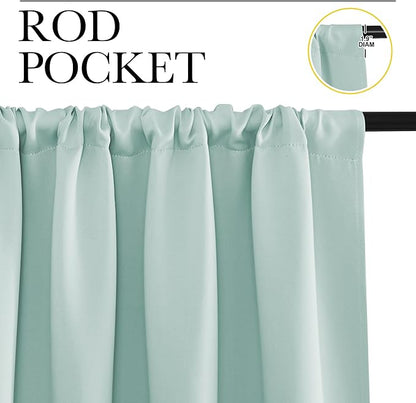 NICETOWN RV Blackout Curtains for Camper Windows, Aqua Blue, 29" Wide by 40" Long, 2 PCs, Short Blackout Curtains & Drapes, Thermal Insulated Blackout Curtain Panels for Kids Room, Play Room