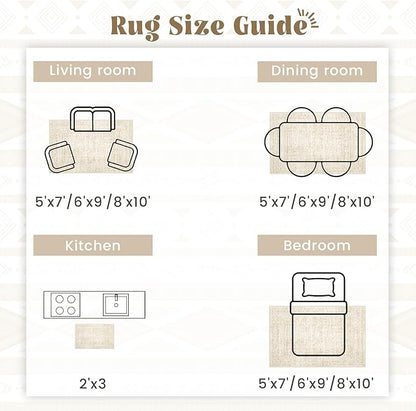 2x8 Washable Runner Rug: Moroccan Geometric Boho Rug Farmhouse Non Slip Stain Resistant Rugs Low Pile Soft Carpet for Porch Kitchen Laundry Room Living Room Bedroom (Beige,2'x8')