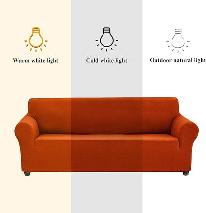 Joccun Stretch Loveseat Couch Cover, 1-Piece Sofa Cover for 2 Cushion Couch Spandex Jacquard Washable Furniture Protector Cover for Living Room,Kids,Pets（Loveseat,Pureed Pumpkin）