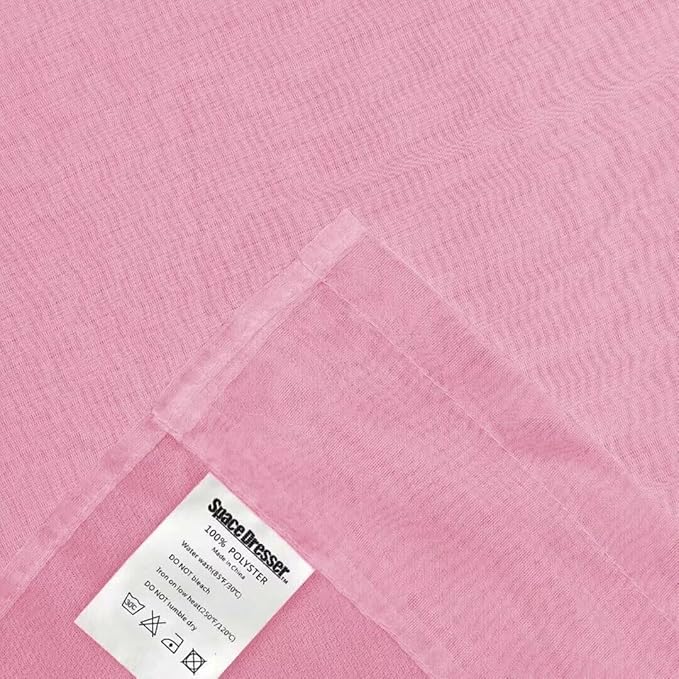 SpaceDresser Sheer Light Pink Curtains 4 Panels Rod Pocket Semi-Sheer Curtain 96 Inches Long Light Filtering Voile Window Drapes for Bedroom Living Room Kitchen, Each 52W x 96L