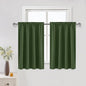 DWCN Blackout Curtains for Living Room Thermal Insulated, Energy Saving & Noise Reducing Bedroom Curtains, Olive Green, W 52x L 36 Inch, Set of 2 Rod Pocket Curtain Panels