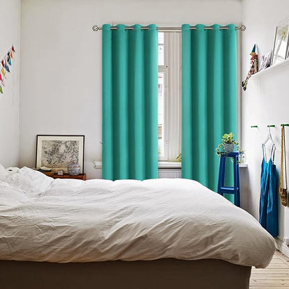 BGment Room Darkening Curtains 108 Inches Long - Grommet Thermal Insulated Drapes Window Treatment Curtains for Bedroom, 2 Panels, 52 x 108 Inch, Teal
