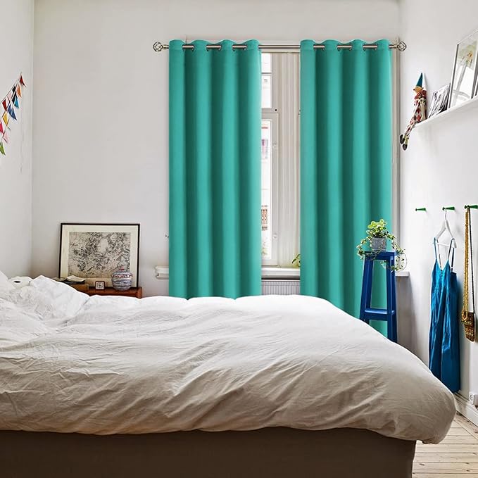 BGment Room Darkening Curtains 120 Inches Long - Grommet Thermal Insulated Drapes Window Treatment Curtains for Bedroom, 2 Panels, 52 x 120 Inch, Teal