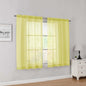 Simplebrand Lemon Short Sheer Curtains 45 Inch Length for Small Windows, Rod Pocket 2 Panels Set Solid Voile Drapes Window Sheer Curtains for Bedroom Bathroom Kids Room Kitchen, 42x45 Inch, Lemon