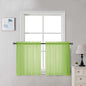 Chyhomenyc Lime Sheer Curtains 30 inch Length 2 Panels, Light Filtering Voile Rod Pocket Short Window Curtians for Bathroom Living Room Farmhouse Small Windows, 42Wx30L inches