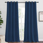 NICETOWN Blackout Curtains Panels for Bedroom, Morrocan Blue 2 Panels, 52 x 92 Inch, 3 Pass Microfiber Noise Reducing Thermal Insulated Solid Ring Top Blackout Window Drapes