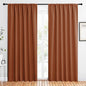 NICETOWN 2 Panels Blackout Curtains, Rod Pocket Thermal Insulated Drapes 84 inches Long, Easy-Care Modern Home Decoration Sunshades for Guest Room, Living Room, Office, 62 x 84 Inch, Burnt Orange